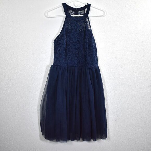 Dresses & Skirts - Zapaka HIgh Neck Dress Size X-Large Color Navy Blue Gently Used Condition